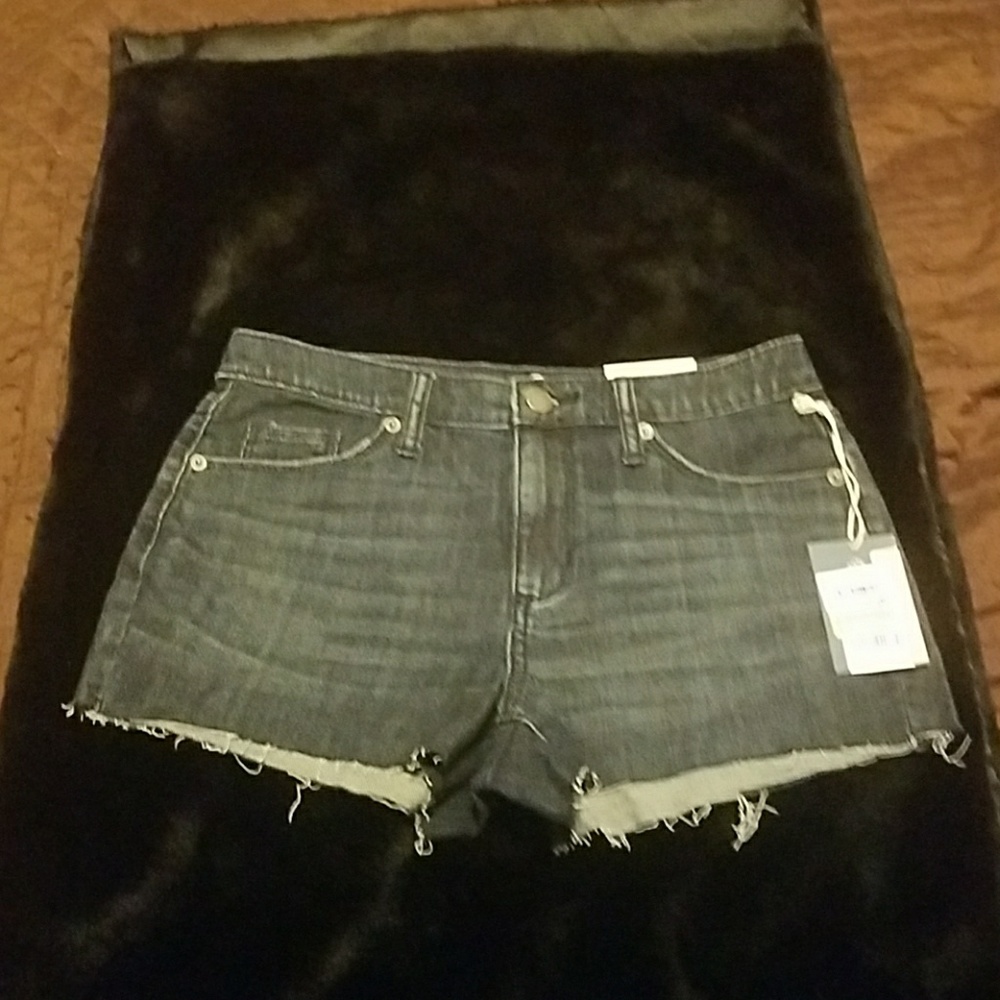 High Rise Blue Jean Shortie Shorts